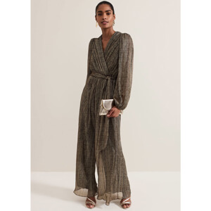 Phase Eight Alli Gold Textured Jumpsuit